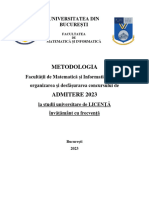 FMI Metodologie Admitere Licenta IF 2023