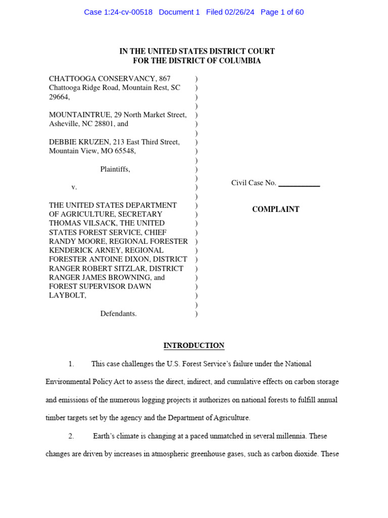 Sel c complaint pdf national environmental policy act climate change