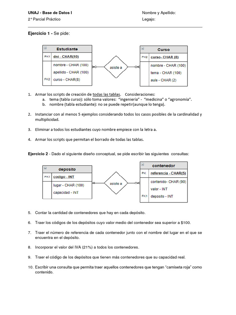 Segundo Parcial Bases Datos Pdf