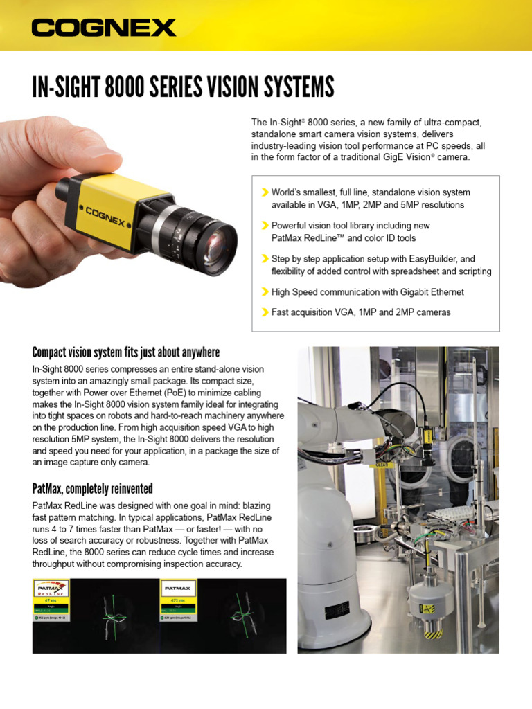 Datasheet - In-Sight 8000 | PDF | Optics | Computing