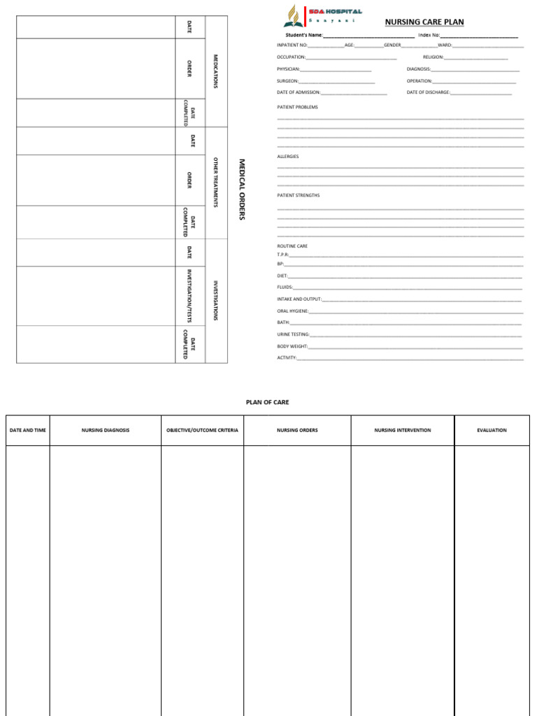 Nursing Care Plan | PDF | Patient | Diseases And Disorders