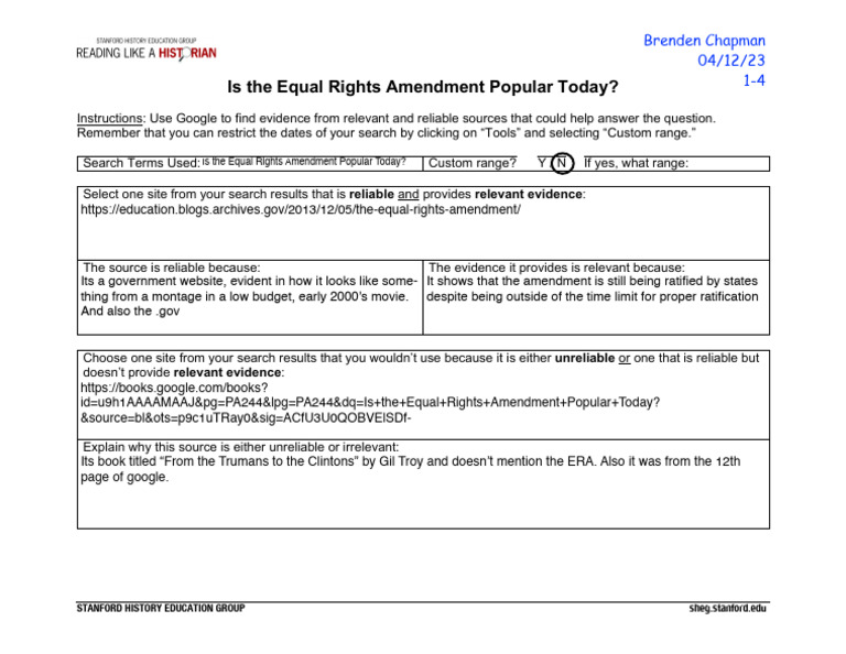 B Equal Rights Amendment Student Materials-1 | PDF