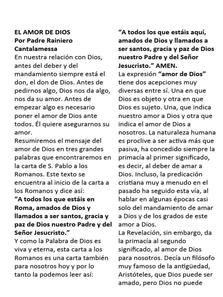 El Amor de Dios en la Biblia | PDF | Amor | Dios