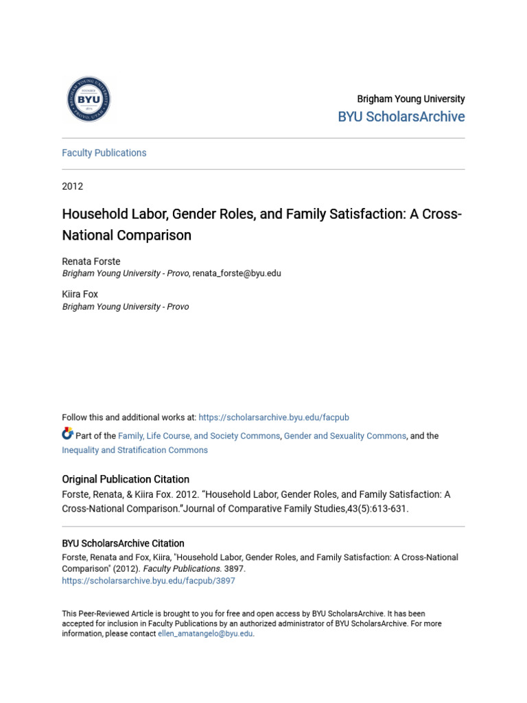 Household Labor and Family Satisfaction Analysis | PDF | Labour ...