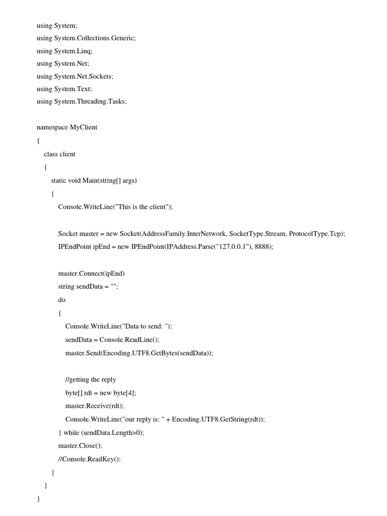 Socket Programming | PDF | Network Socket | Language Integrated Query