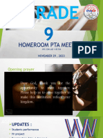 HOMEROOM PTA 1st QTR MEETING
