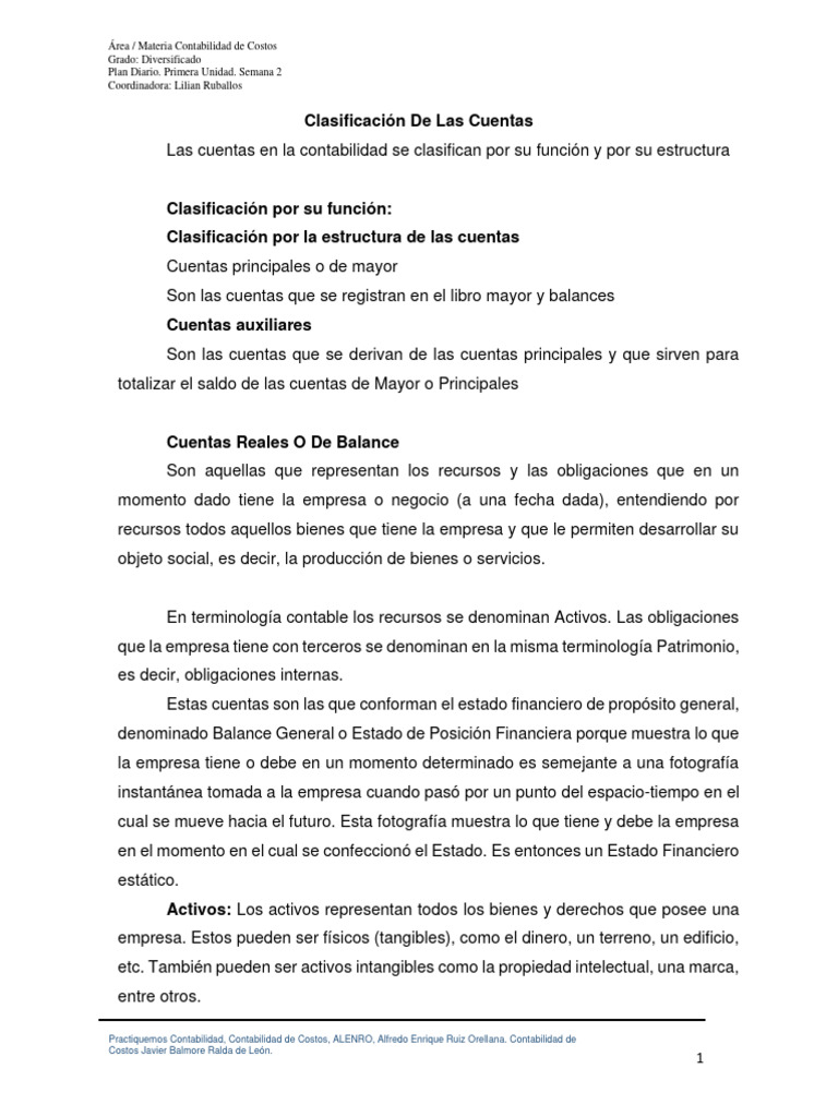 Clasificacion de Cuenta Conta | PDF | Contabilidad | Business