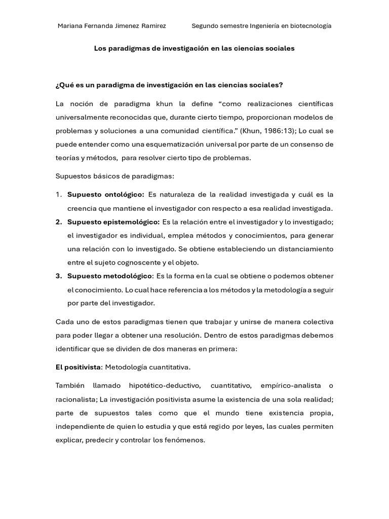 Paradigmas de Investigación Social | PDF | Paradigma | Conocimiento
