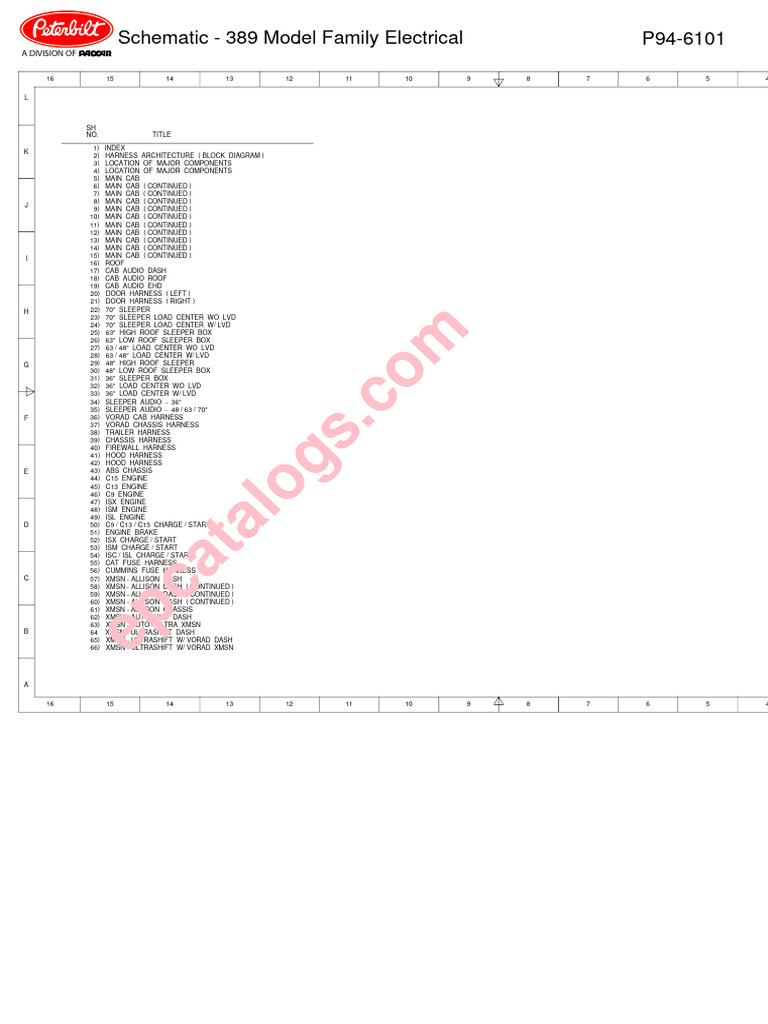 Peterbilt Truck 389 Model Family Electrical Schematic Manual | PDF