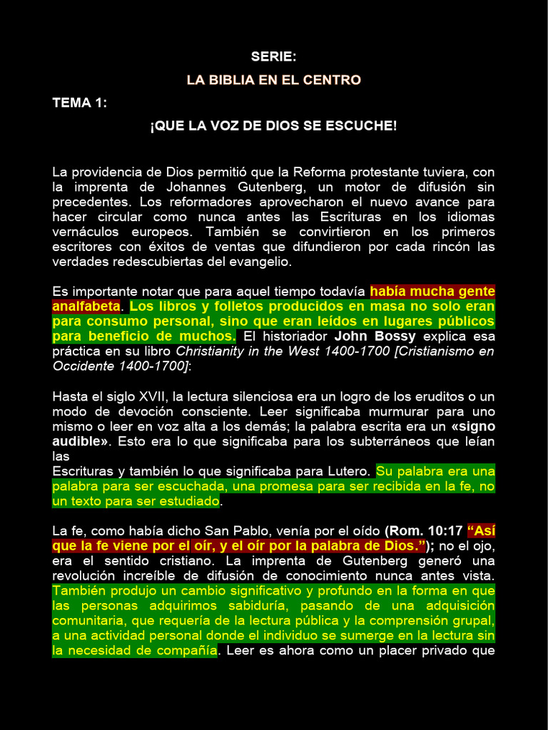 Tema 1 Que La Voz de Dios Se Escuche | PDF | Biblia | Ezra