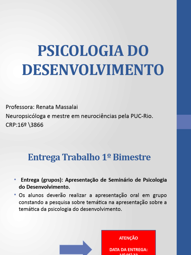 Seminários e Provas em Psicologia do Desenvolvimento | PDF | Humano ...