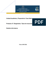 Producto 37. Diagnóstico Tipos de Reacciones Químicas