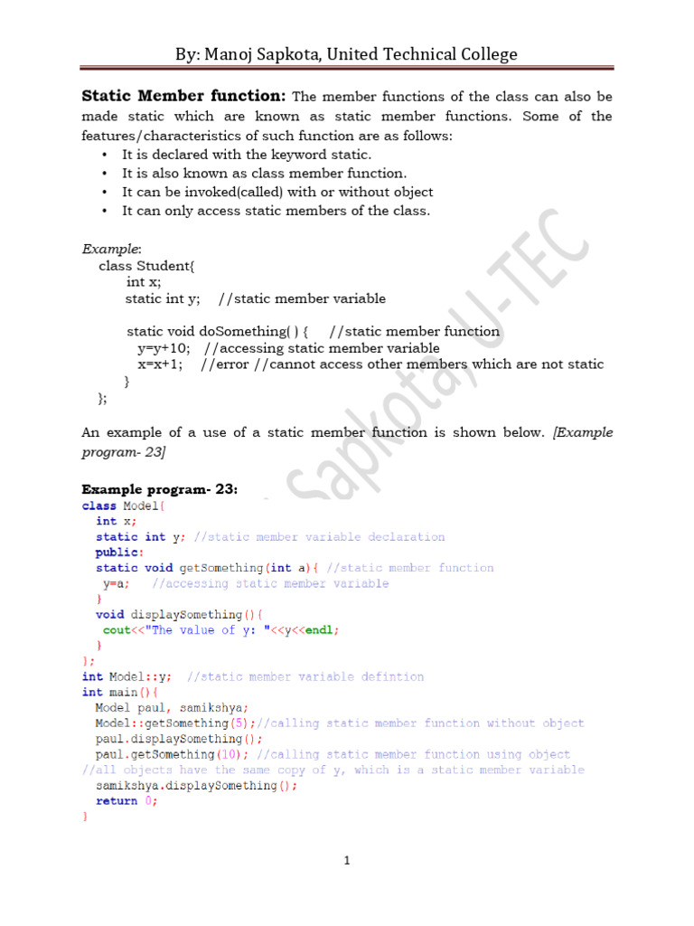 C Note Part2 | PDF | Class (Computer Programming) | Inheritance (Object ...