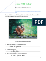 Worksheet 51 - Biotic and Abiotic Factors