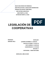 Legislación de Las Cooperativas