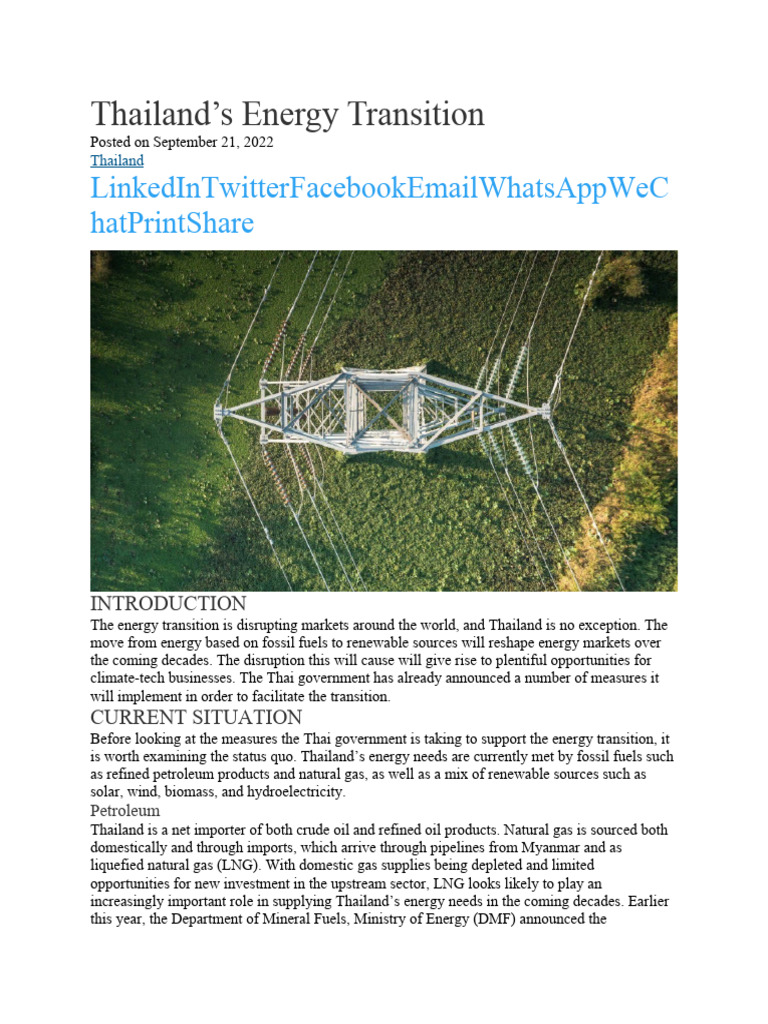 Thailand Energy Transition | PDF