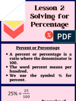 Lesson 2 Solving Percentage