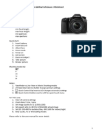 T651 L01 - Camera Handling & Lighting Techniques 1 Worksheet Camera