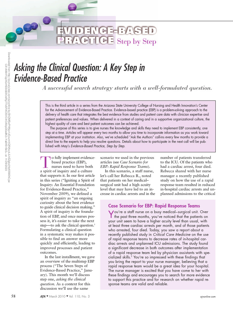Formulating Clinical Questions in EBP | PDF | Medical Diagnosis ...