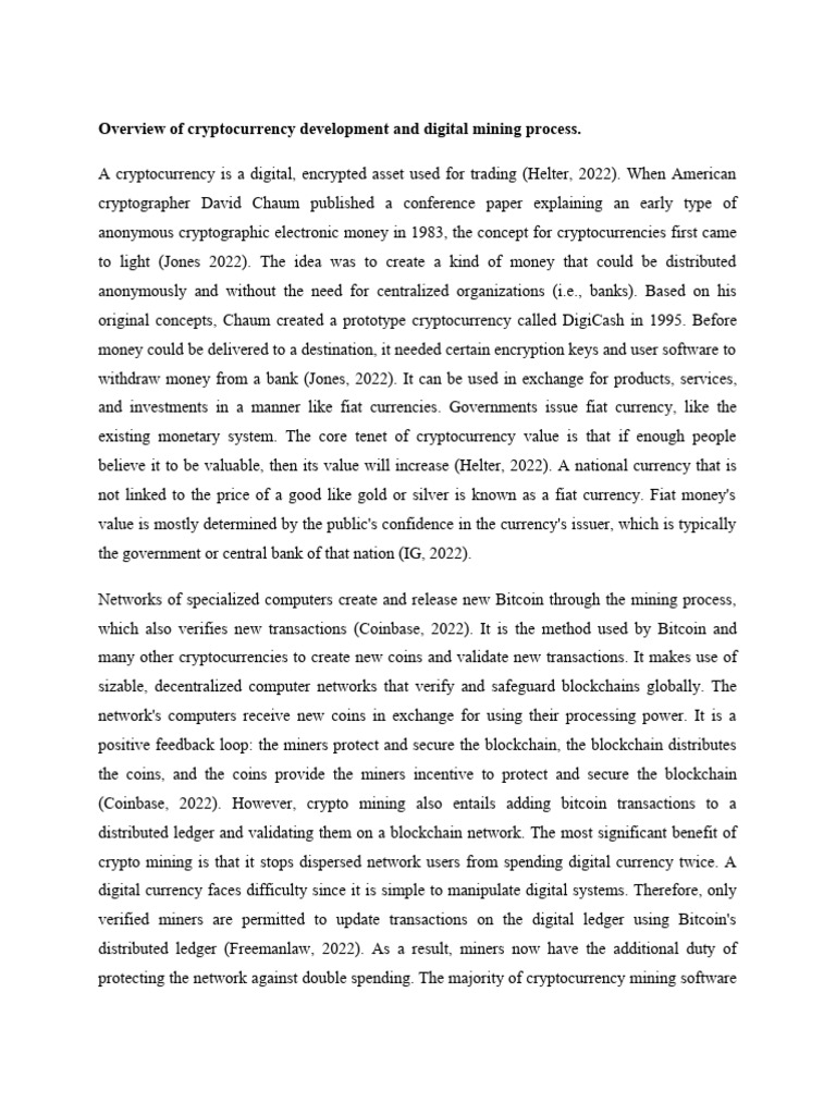 Cryptocurrency Development and Digital Mining Process | PDF ...