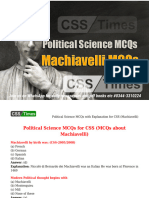 Political Science MCQs With Explanation For CSS (Machiavelli) - 2
