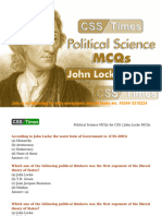 Political Science MCQs For CSS - John Locke MCQs