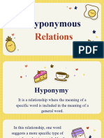 Hyponymous Relations