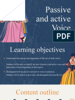 Blue White Vintage Illustrative Passive Voice Grammar Presentation