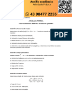 Atividade Pratica - Cálculo Numérico Métodos Numéricos Aplicados