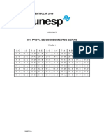 UNESP-2018-1a Fase-Conh Gerais-Gabarito