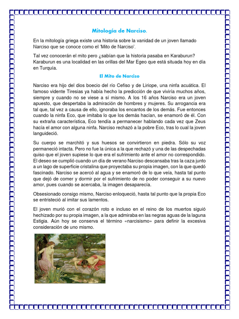 Mitología De Narciso Pdf