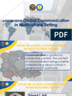 Local and Global Communication in Multicultural Setting