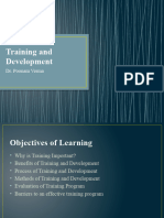 Training and Development: Dr. Poonam Verma