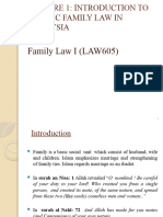 Topic 1 Introduction To Family Law in Malaysia
