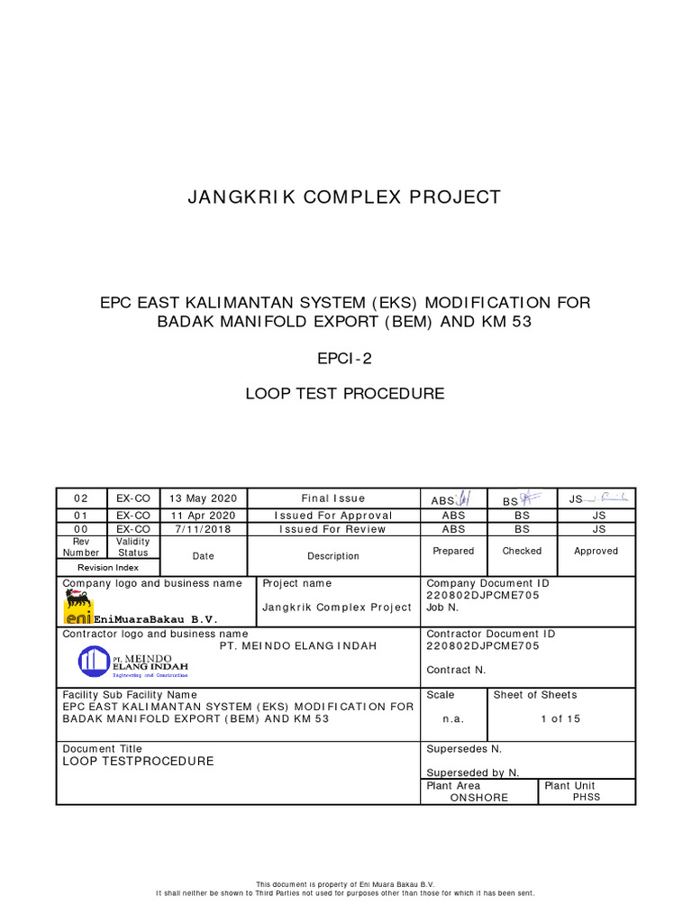 Jangkrik Loop Test Procedure | PDF | Electrical Wiring | Leak