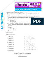 Suma y Resta de Numeros Enteros para Quinto de Primaria