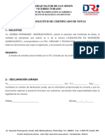 Formulario de Certificado de Notas