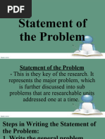 Statement of The Problem