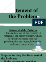 Statement of The Problem