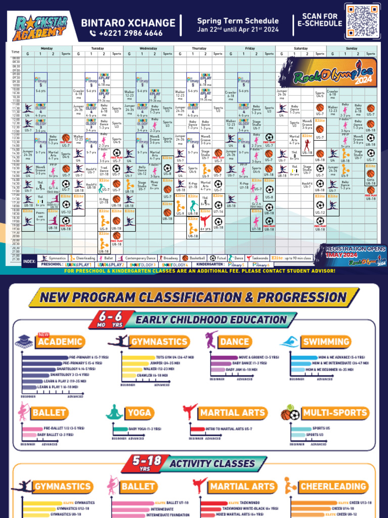 Bintaro Xchange Spring Class Schedule | PDF | Kindergarten | Athletic ...