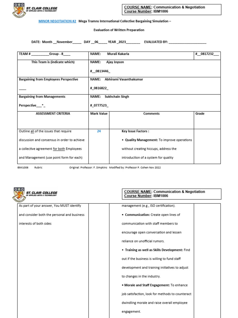 Collective Bargaining Simulation Guide | PDF | Negotiation | Employment
