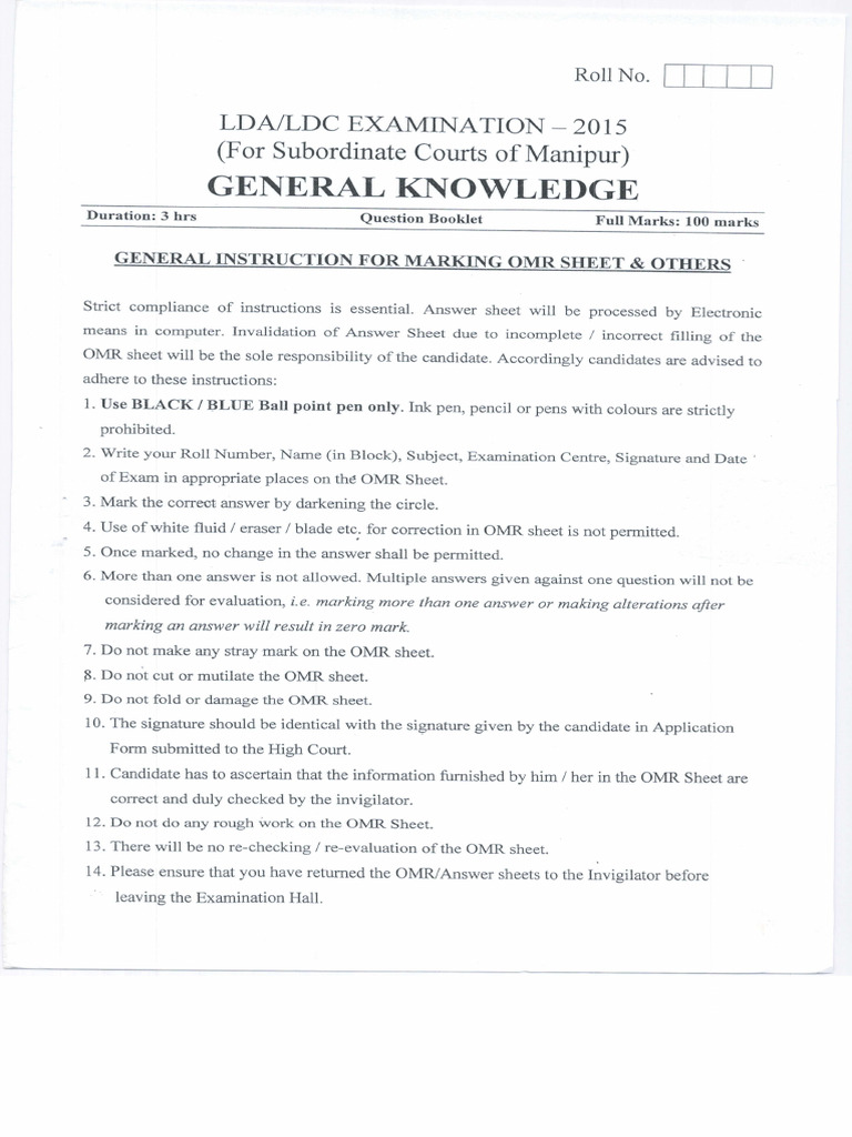 LDA Exam 2015 General Knowledge Guide | PDF