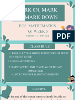 Mark 0n Mark Up Mark Down BUS - Math WEEK5 Q1