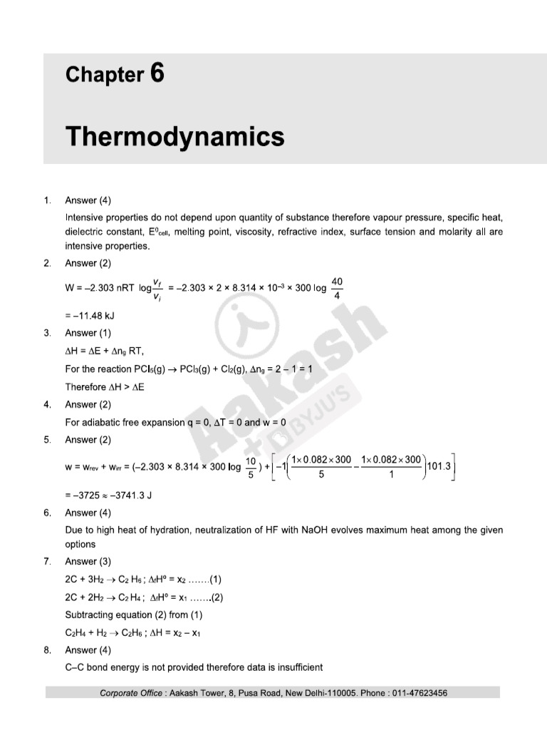 CLS SOL CAT NEET 22 23 XI Che Module 1 Level 1 Chapter 6 | PDF