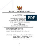 Pidato Bupati Paripurna Pertama Penyampaian 2 Ranperda 2023