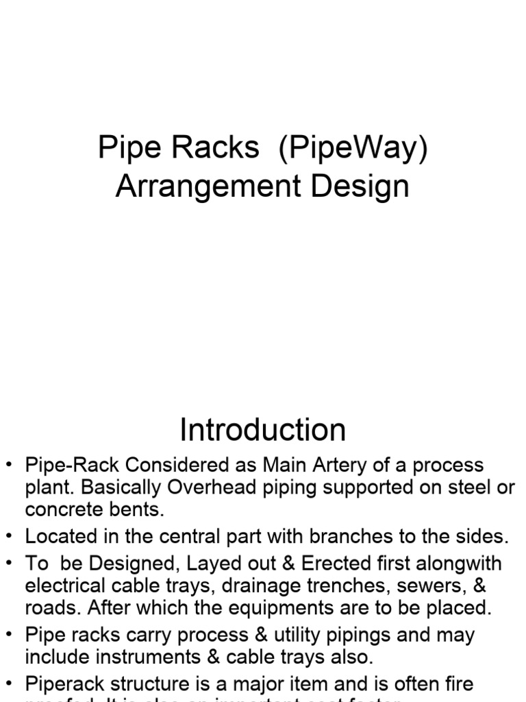 Pipe Racks Arrangement | PDF | Pipe (Fluid Conveyance) | Sanitary Sewer