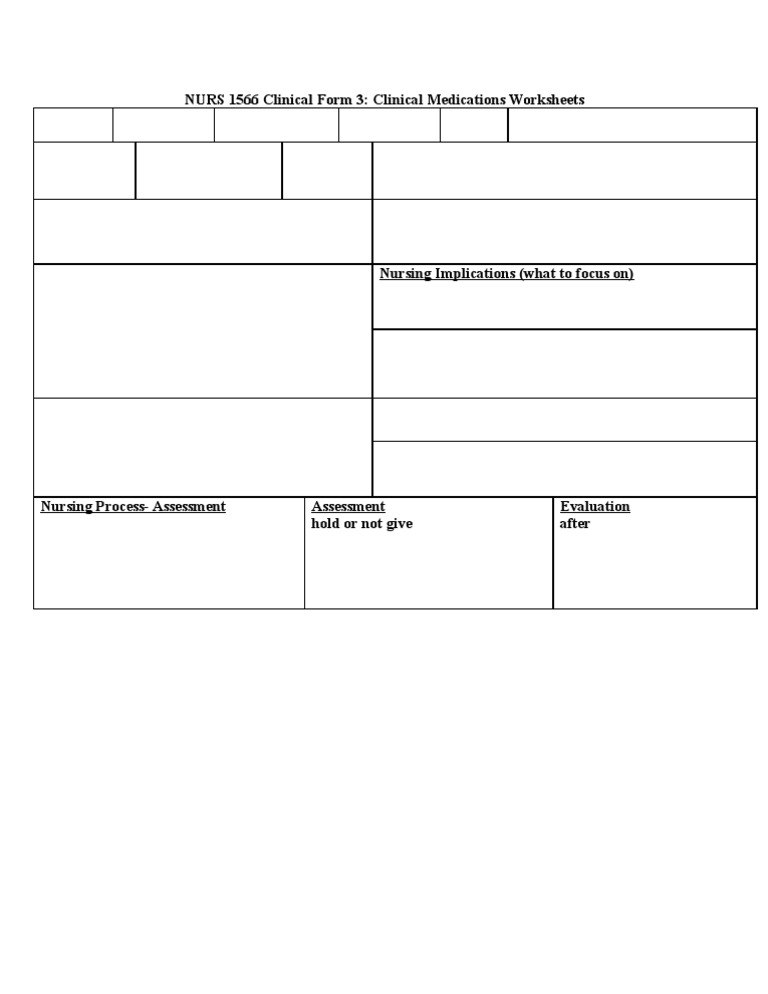 Clinical Medications Worksheets Guide | PDF | Wellness | Science ...