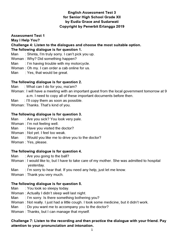 Listening Script English Assessment Test 3-nh-nhs | PDF | Dyeing ...