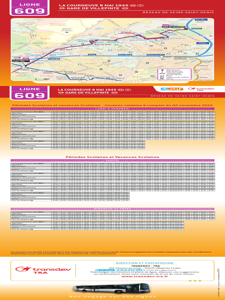 Horaires Bus Ligne 609 | PDF | Secteurs du service | Transport ...