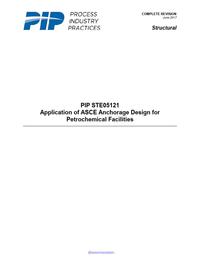 PIP STE05121 Application of ASCE Anchorage Design For Petrochemical ...